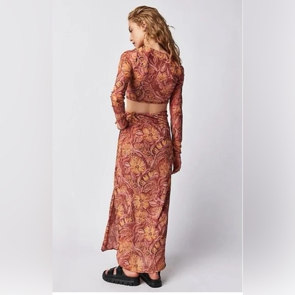 NWT Free People Supernova Crop Top and Wrap Skirt Set in Warm Clay Combo size XS - Picture 2 of 4